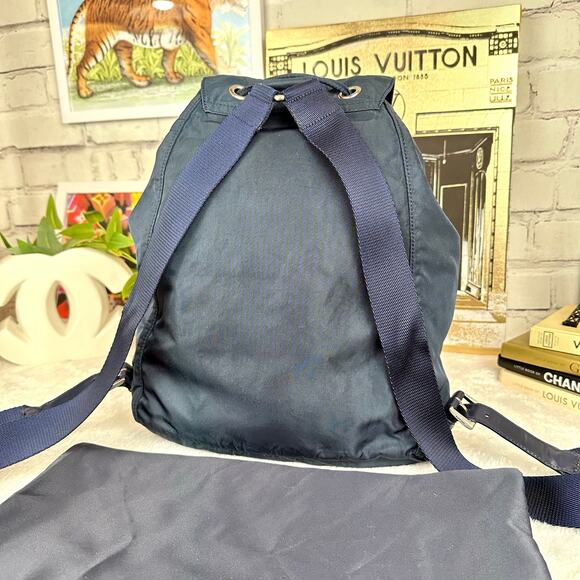 Prada Blue Nylon Backpack Good Used Condition with cards and dust bag - Picture 5 of 16